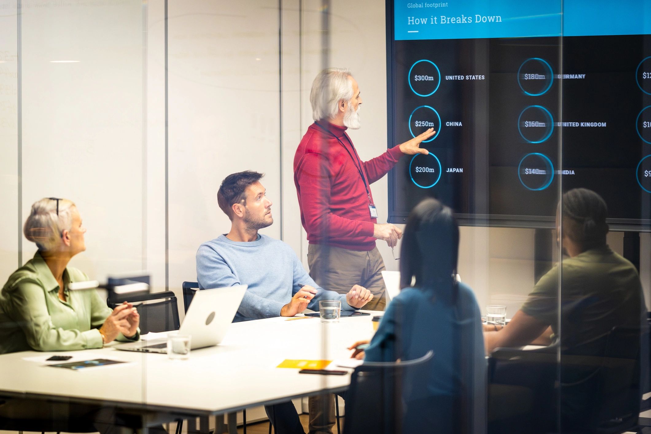 Business presentation during ERP strategy meeting