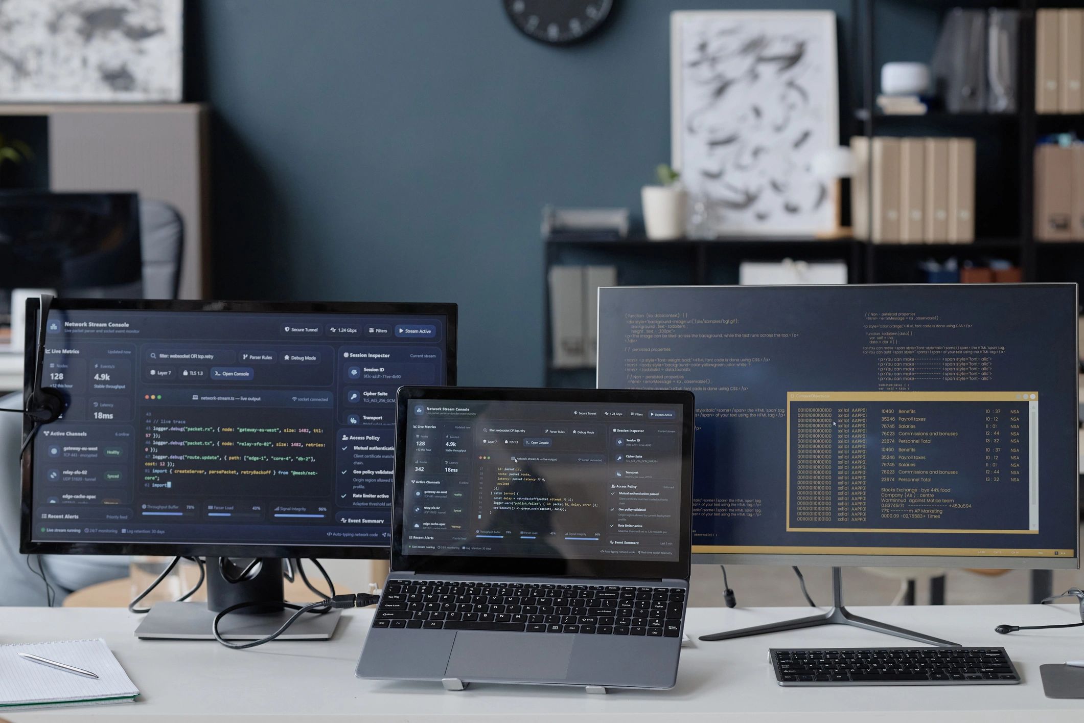 Technology workstation representing ERP implementation and business systems
